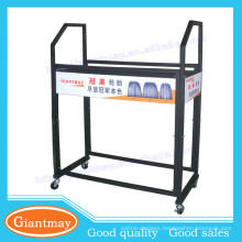 Warehouse assorted stabls metal stand display storage car tires for shop with wheels